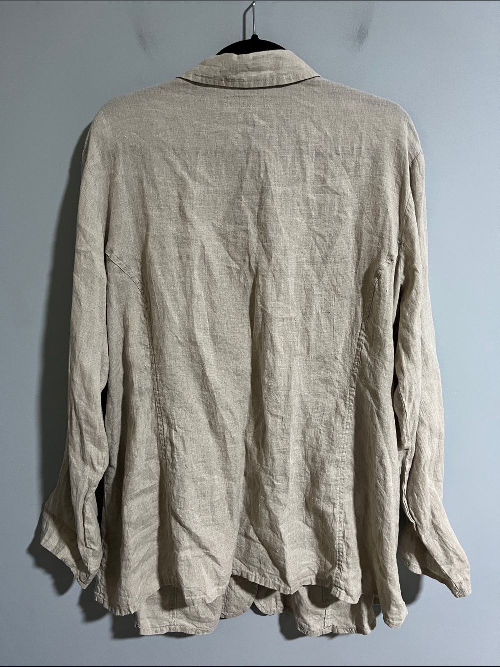 Flax Linen Button Front Jacket - Picture 5 of 6
